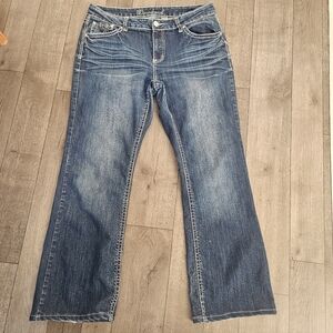 Nd Weekend Stylish Blue Flare Women's Jeans Y2k Embelished Size 14 {J3}